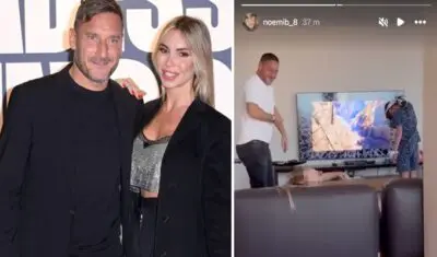 Francesco Totti si gode momenti giocosi in famiglia con Isabel, sua figlia, e il bambino di Noemi Bocchi