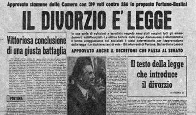 “Divorzio: il voto che cambiò l’Italia”