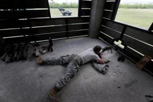 Philippine and US troops  during  war exercise