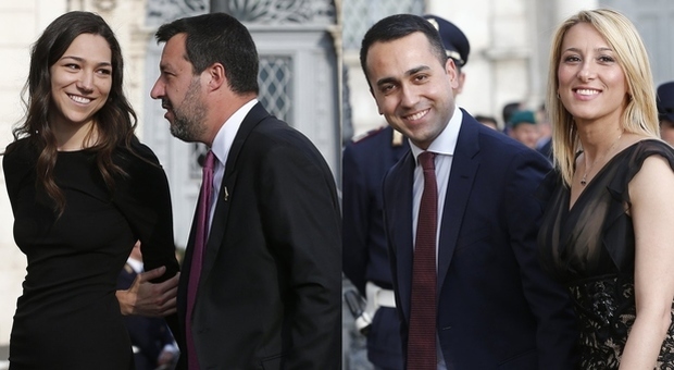 Salvini e Di Maio al Quirinale mano nella mano (con le rispettive fidanzate)