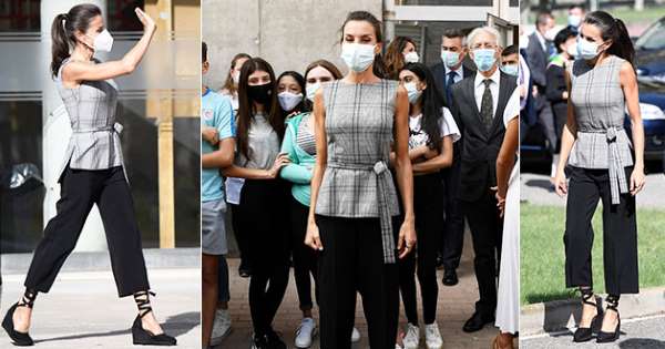 Letizia Ortiz inaugura l’anno scolastico a Navarra, ma appare stanca e preoccupata: la figlia Leonor è già in quarantena!