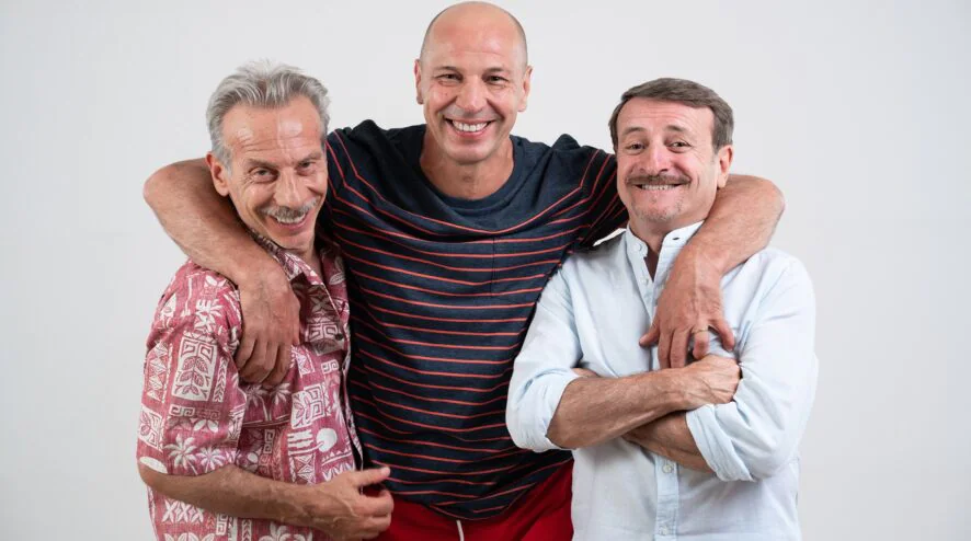 Aldo, Giovanni e Giacomo sul set del nuovo film di Natale