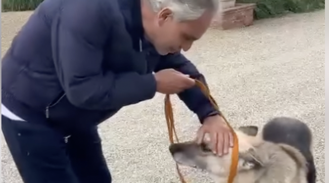 Andrea Bocelli adotta un cane rimasto sordo e ferito in Ucraina