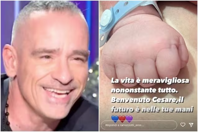 Eros Ramazzotti nonno felice e innamorato con Dalila Gelsomino