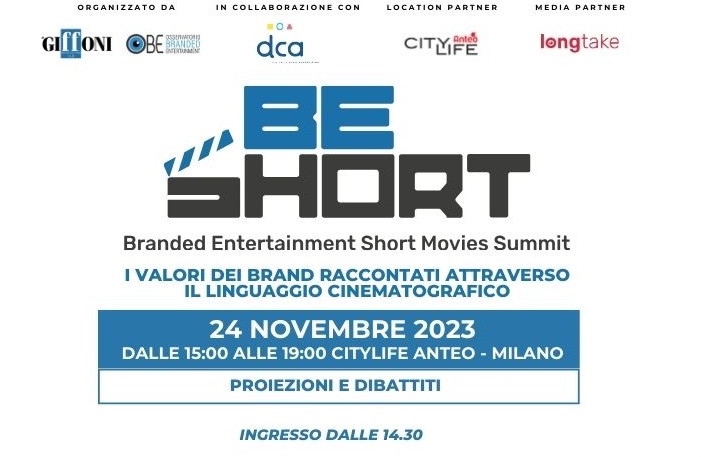 Torna BE SHORT il festival gratuito dedicato ai cortometraggi e al branded entertainment, organizzato da OBE e Giffoni Innovation Hub