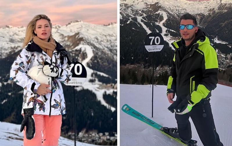 Michelle Hunziker e Alessandro Carollo amore su piste all’alba