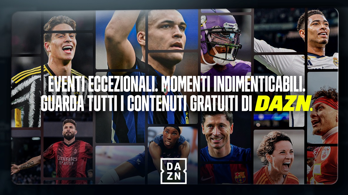 DAZN sblocca la modalità free a livello globale: da oggi anche in Italia accesso a una selezione di contenuti in app senza abbonamento