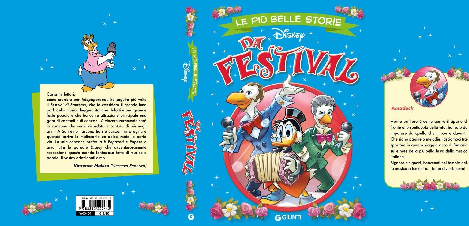  Sanremo 2024_ Disney: Amaduck, Paperello e Paperica per la cover variant del volume ‘Le più Belle Storie da Festival’