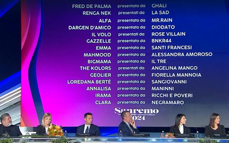 La seconda serata di Sanremo: scaletta e cantanti in gara